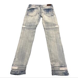 Dash Denim Jeans Men's blue Cargo Moto Biker Ribbed Punk Acid Wash Pants 34 x 34